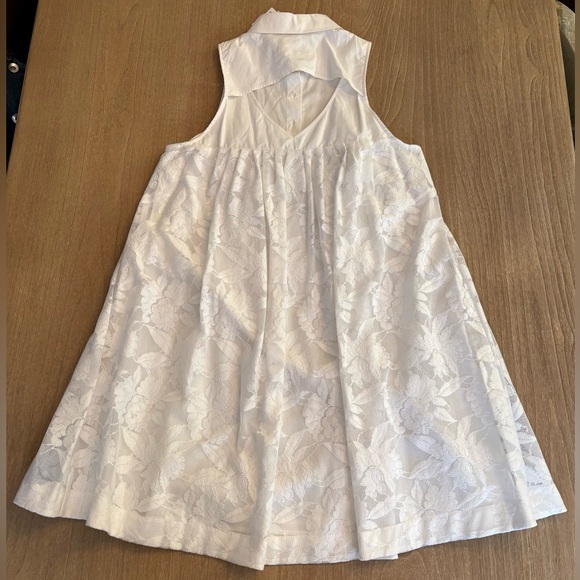 Anthropologie HD in Paris Ivory Lace Poplin Swing Trapeze Dress NWT Size Small - Picture 8 of 13